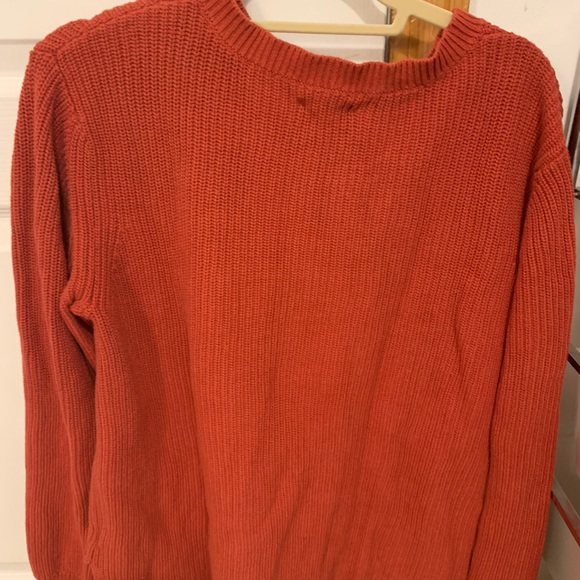 CrewNeck Sweater 100% Cotton Shaker Stitch Orange Women's Large - Goodthreads - Picture 5 of 5